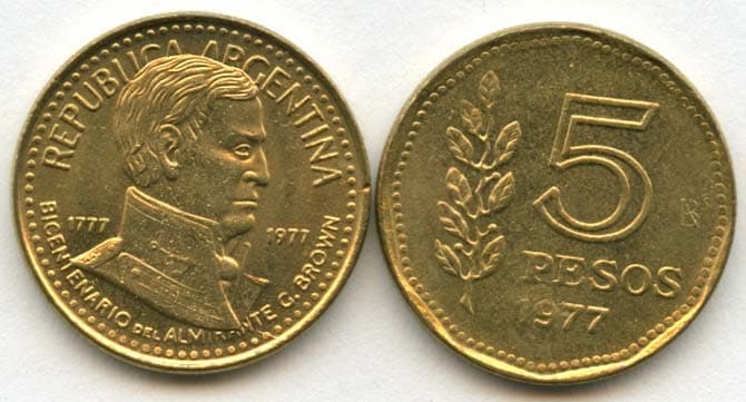 Argentina KM73(U) 5 Pesos β Lot of 40 representative product image