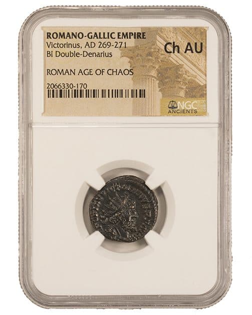 NGC-Certified Roman Coin: Victorinus, ANT, Grade CH-AU β representative ECC supplier stock image; exact coin and slab vary