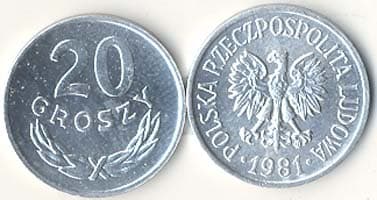 1,000 Poland KMA47(U) 20 Grosz Bulk World Coins representative product image