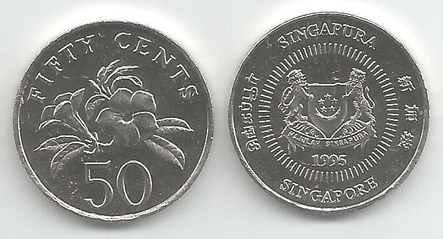 Singapore KM53(U) 50 Cents – Lot of 10 representative product image