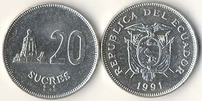 Ecuador KM94(U) 20 Sucres β Lot of 80 representative product image