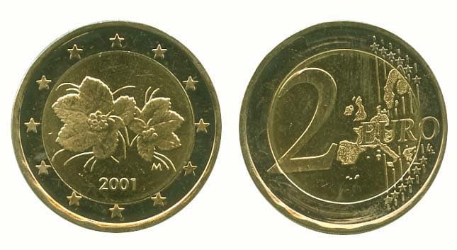 Finland KM105(U) 2 Finl. Euros β Lot of 5 representative product image