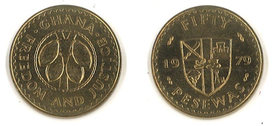 Ghana KM18(U) 50 Pesewas β Lot of 15 representative product image