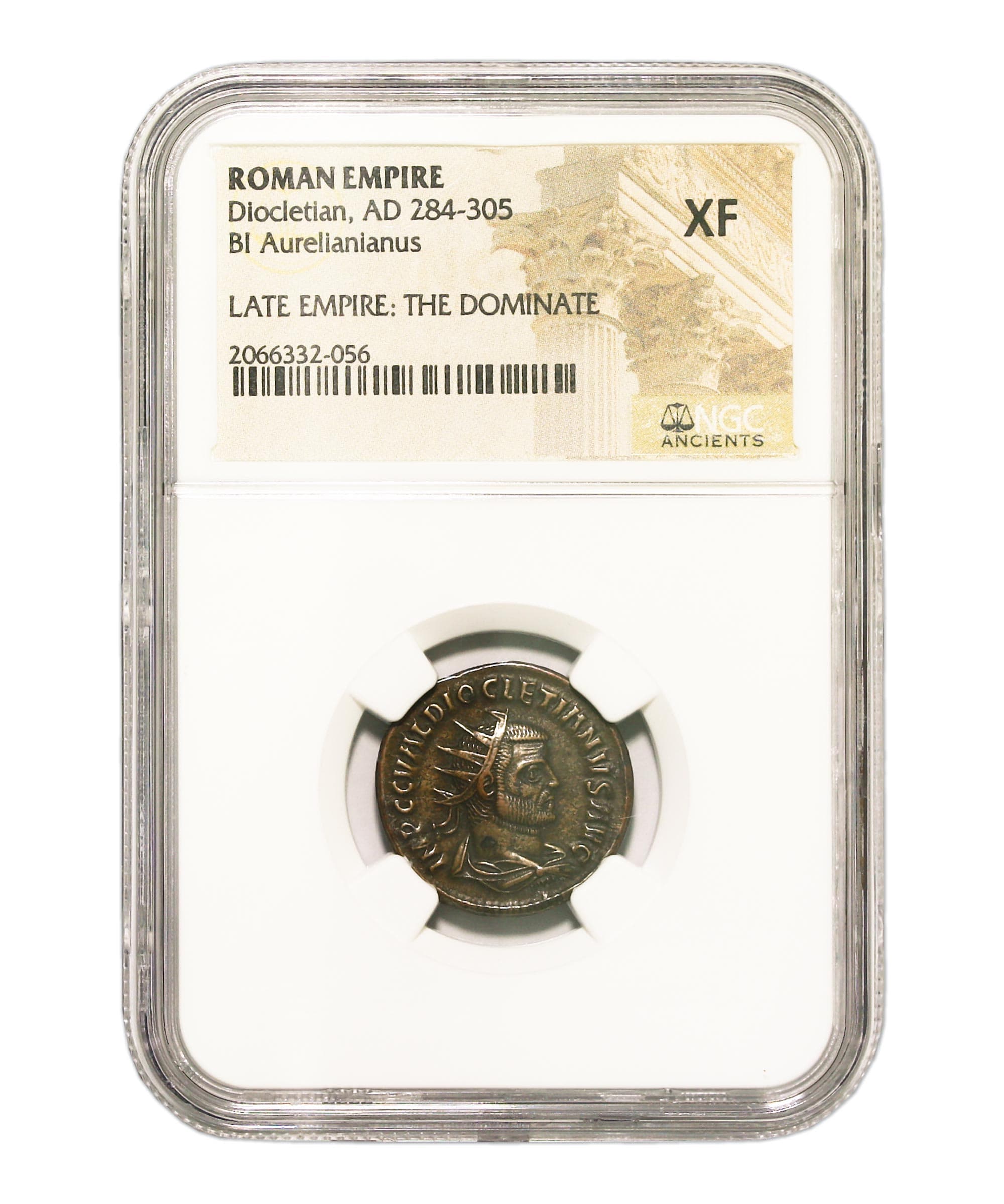 NGC-Certified Roman Coin: Diocletian, ANT, Grade XF β representative ECC supplier stock image; exact coin and slab vary