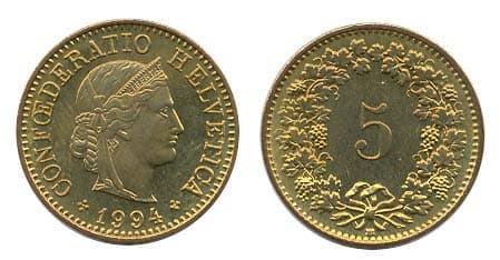 Switzerland KM26c(U) 5 Rappen β Lot of 50 representative product image