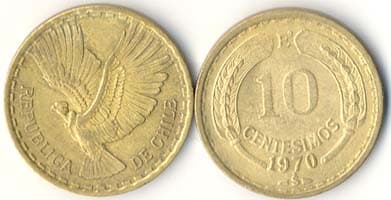 Chile KM191(VF-AU) 10 Centesimos (Condor) β Lot of 28 representative product image