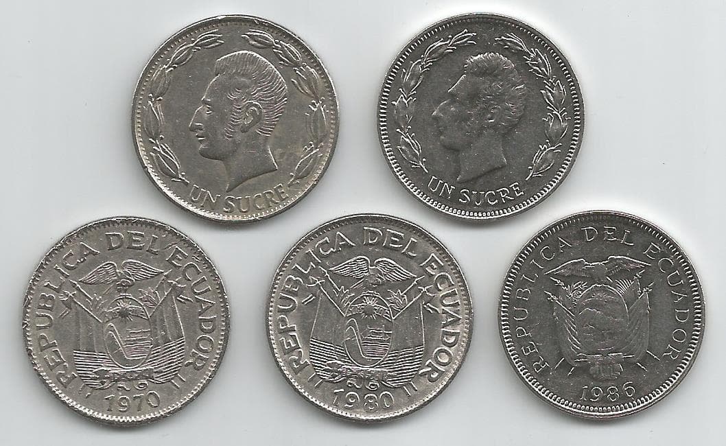 Ecuador KM78-83-85(AU) 1 Sucre β Lot of 67 representative product image