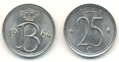 Belgium KM153.1(U) 25 Centimes β Lot of 50 representative product image