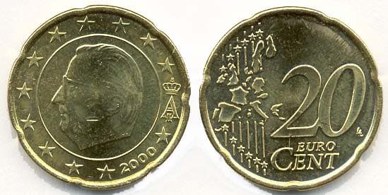 Belgium KM228(U) 20 Belg. Cents β Lot of 30 representative product image