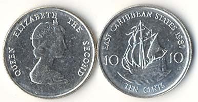 East Caribbean KM13(U) 10 Cents β Lot of 50 representative product image