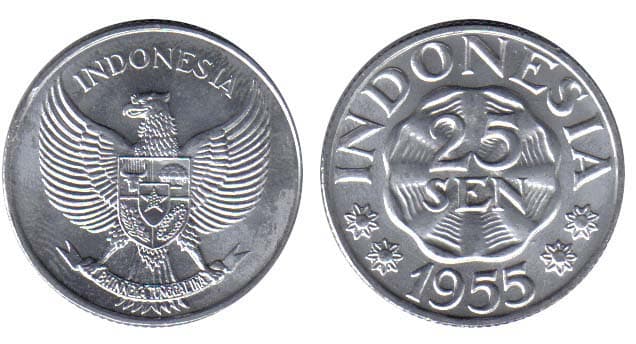 Indonesia KM11(U) 25 Sen β Lot of 55 representative product image