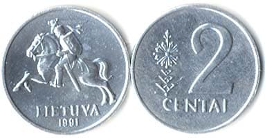 1,000 Lithuania KM86(U) 2 Centai (Horse) Bulk World Coins representative product image