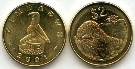 Zimbabwe KM12a(U) Zimbabwe 2-Dollar Coin β Lot of 15 representative product image