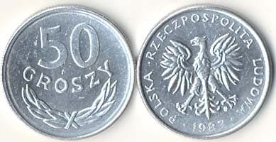 Poland KM48.2(U) 50 Groszy – Lot of 80 representative product image