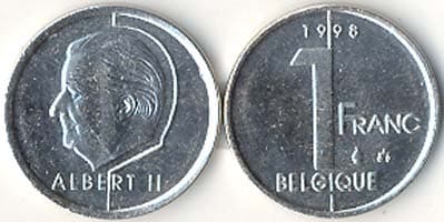1,000 Belgium KM187(U) 1 Franc Bulk World Coins representative product image