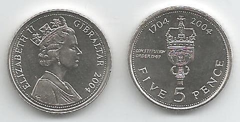 Gibraltar KM1049(U) 5 Pence – Lot of 65 representative product image