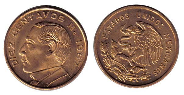 Mexico KM433(U) 10 Centavos – Lot of 50 representative product image