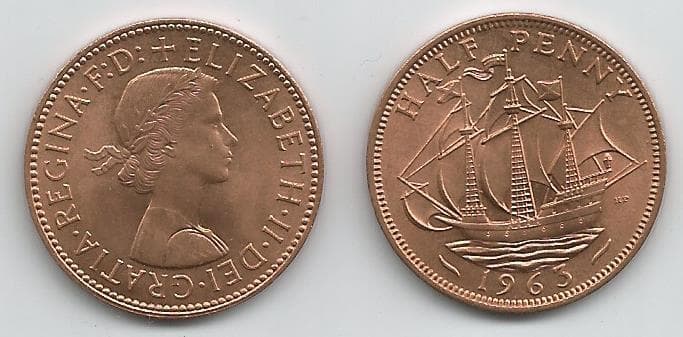 Great Britain KM896(U) 1/2 Penny * Elizabeth II β Lot of 50 representative product image