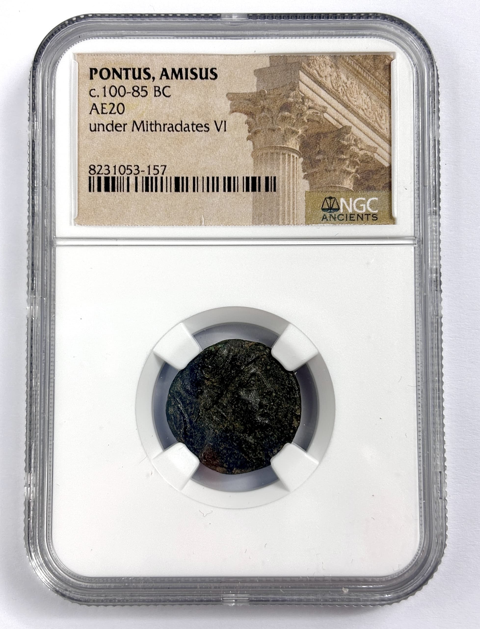 NGC-Certified Roman Coin: Mithradates Ares type, 58, Grade NG β representative ECC supplier stock image; exact coin and slab vary