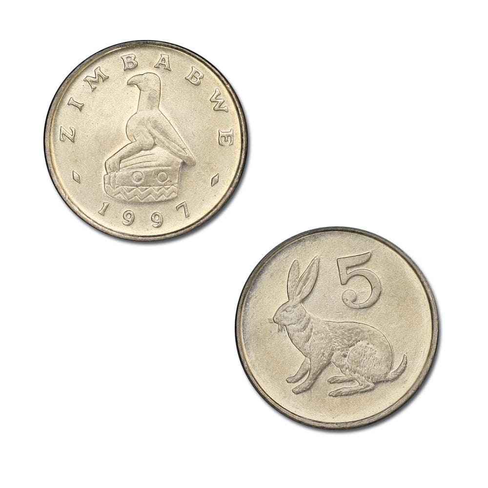Zimbabwe KM2(U) 5 Cents (Rabbit) β Lot of 25 representative product image