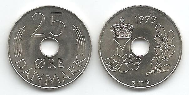 Denmark KM861.1(U) 25 Ore – Lot of 75 representative product image