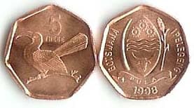Botswana KM26(U) 5 Thebe β Lot of 65 representative product image