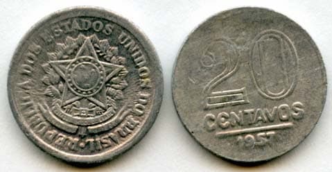 Brazil KM565(F-XF) 20 Centavos β Lot of 40 representative product image