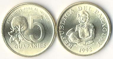 1,000 Paraguay KM166a(U) 5 Guaranies Bulk World Coins representative product image