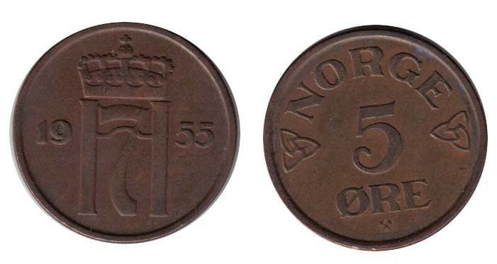 Norway KM400(F-VF) 5 Ore β Lot of 55 representative product image