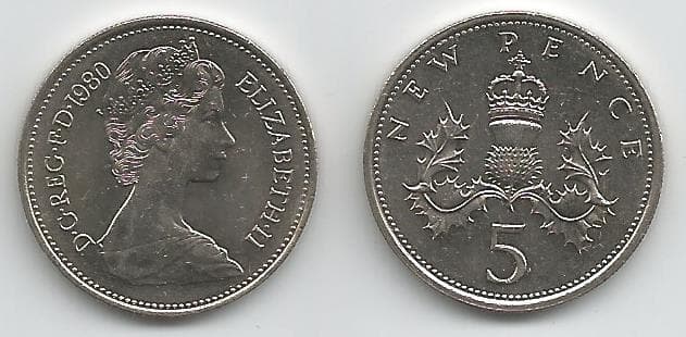 Great Britain KM911(AU-U) 5 N. Pence – Lot of 47 representative product image