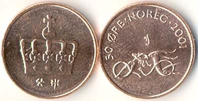 Norway KM460(U) 50 Ore β Lot of 100 representative product image