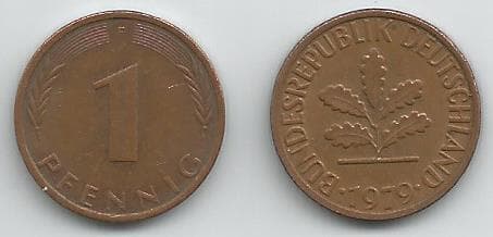 1,000 Germany KM105(C) 1 Pfennig Bulk World Coins representative product image