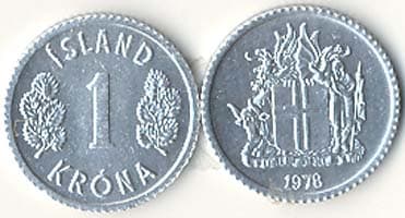 Iceland KM23(U) 1 Krona β Lot of 100 representative product image