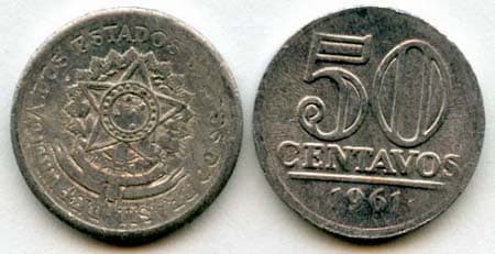 Brazil KM569(F-XF) 50 Centavos β Lot of 50 representative product image