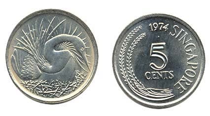 Singapore KM2(U) 5 Cents β Lot of 55 representative product image