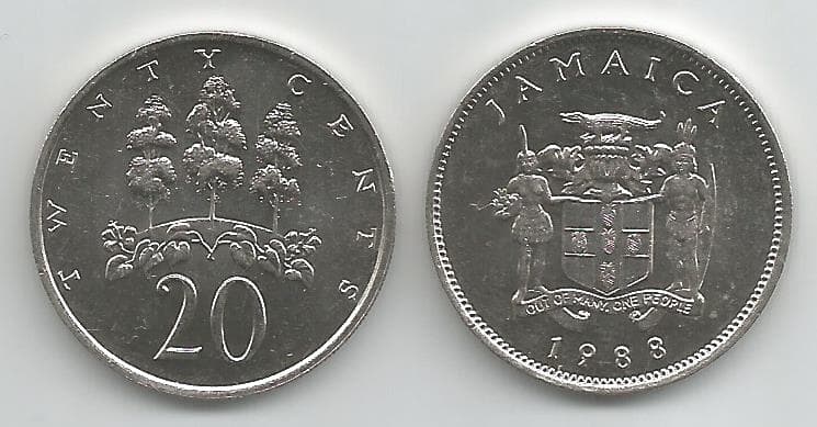 Jamaica KM48(U) 20 Cents β Lot of 40 representative product image