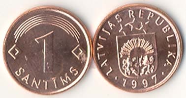 Latvia KM15(U) 1 Santim β Lot of 100 representative product image