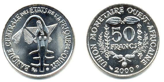 West African St. KM6(U) 50 Francs - Togo β Lot of 15 representative product image