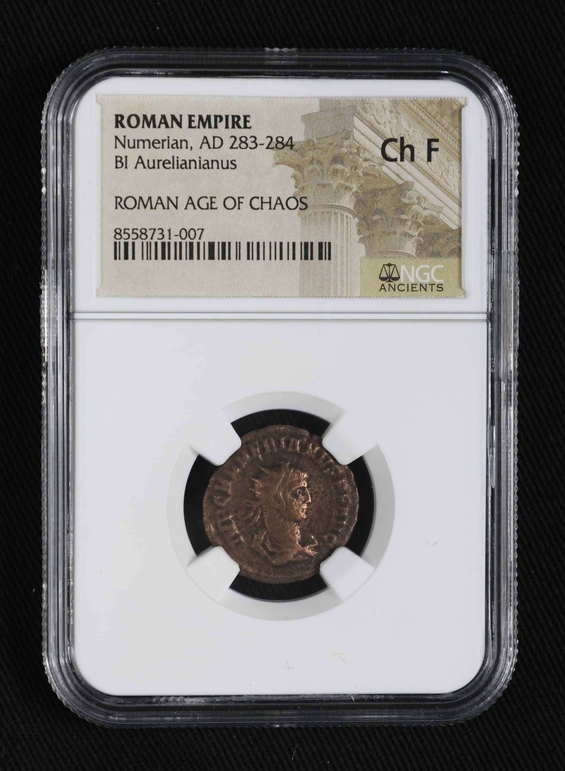 NGC-Certified Roman Coin: Numerian, ANT, Grade CH-F — representative ECC supplier stock image; exact coin and slab vary