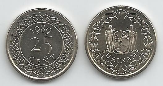 Surinam KM14a(U) 25 Cents β Lot of 35 representative product image
