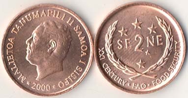 Samoa KM122(U) 2 Sene β Lot of 100 representative product image
