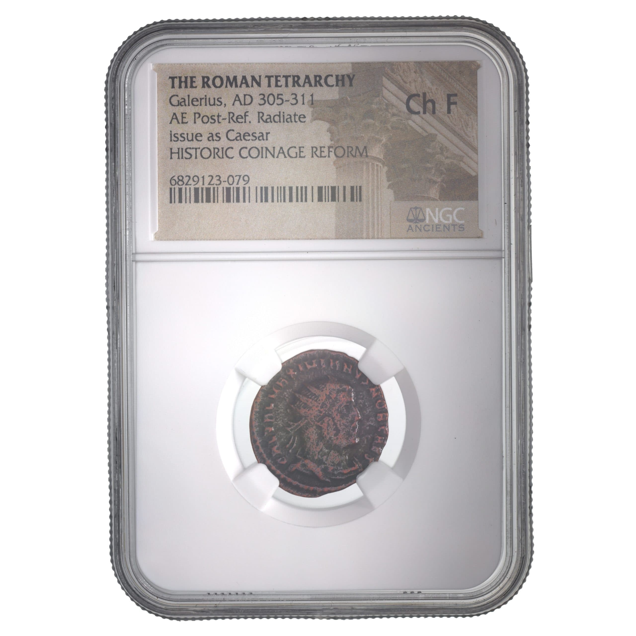 NGC-Certified Roman Coin: Galerius, ANT, Grade CH-F β representative ECC supplier stock image; exact coin and slab vary