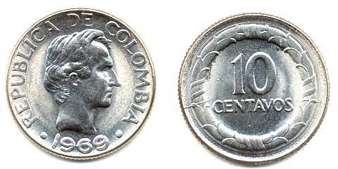 Colombia KM236(U) 10 Cents β Lot of 30 representative product image