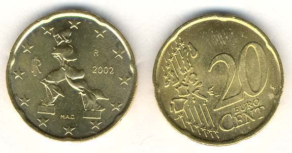 Italy KM214(U) 20 Ital. Cents – Lot of 35 representative product image