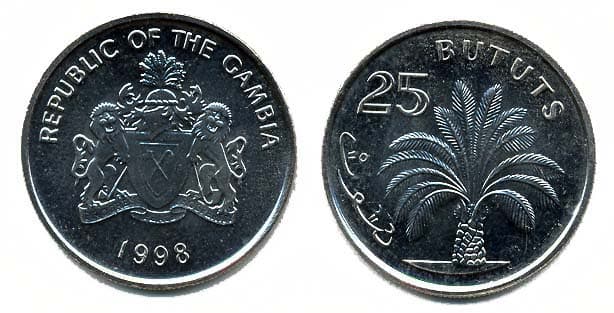 1,000 Gambia KM57(U) 25 Bututs Bulk World Coins representative product image