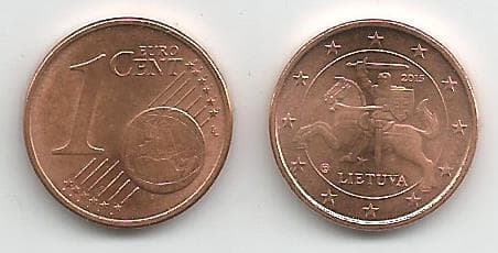 Lithuania KM205(U) 1 Cent Euro β Lot of 100 representative product image