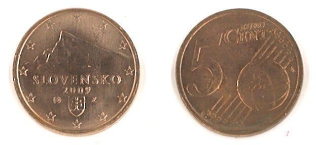 Slovak Republic KM97(U) 5 Euro Cents β Lot of 100 representative product image