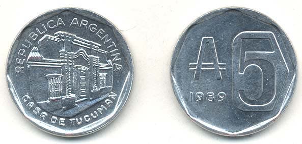 Argentina KM101(U) 5 Australes β Lot of 65 representative product image