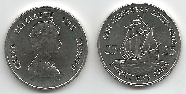 East Caribbean KM14(U) 25 Cents - St. Vincent β Lot of 18 representative product image