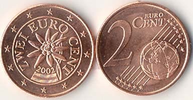 Austria KM3083(U) 2 Aust. Cents β Lot of 100 representative product image